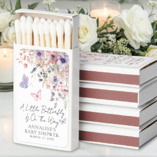 Butterfly Wildflower Baby Shower Matchboxes