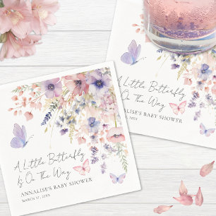 Butterfly Wildflower Baby Shower Napkins