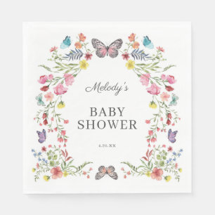 Butterfly Wildflower Baby Shower Napkins