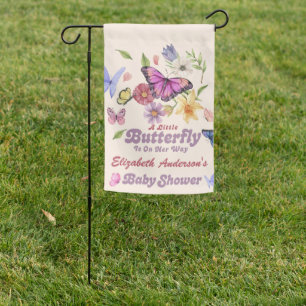 Butterfly Wildflower Baby Shower Personalized Name Garden Flag