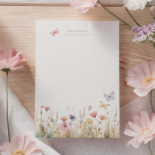 Butterfly Wildflower Baby Shower Thank You Card