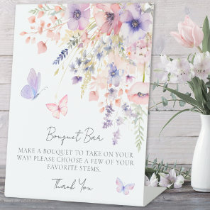 Butterfly Wildflower Bouquet Flower Bar Pedestal Sign