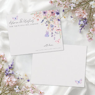 Butterfly Wildflower Bridal Shower Advice Enclosure Card