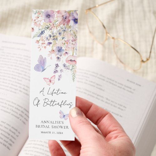 Butterfly Wildflower Bridal Shower Bookmarks
