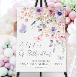 Butterfly Wildflower Bridal Shower Foam Board<br><div class="desc">A Lifetime of Butterflies Bridal Shower Welcome Sign. Welcome guests to your bridal shower with this whimsical and romantic welcome sign, perfect for an "A Lifetime of Butterflies" themed celebration. The design features a soft and delicate arrangement of watercolor wildflowers and greenery, with multiple pink and purple butterflies fluttering across...</div>