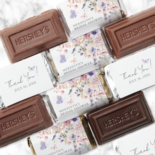 Butterfly Wildflower Bridal Shower Hershey's Miniatures (Butterfly Wildflower Bridal Shower Hershey's Miniatures)