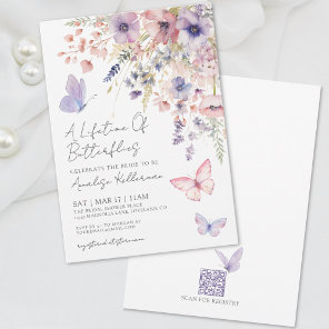 Butterfly Wildflower Bridal Shower Invitation