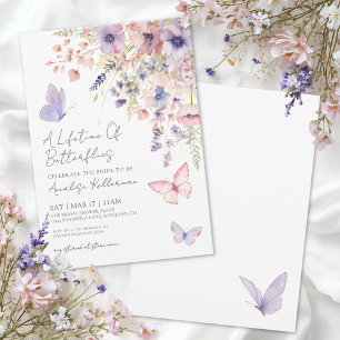 Butterfly Wildflower Bridal Shower Invitation