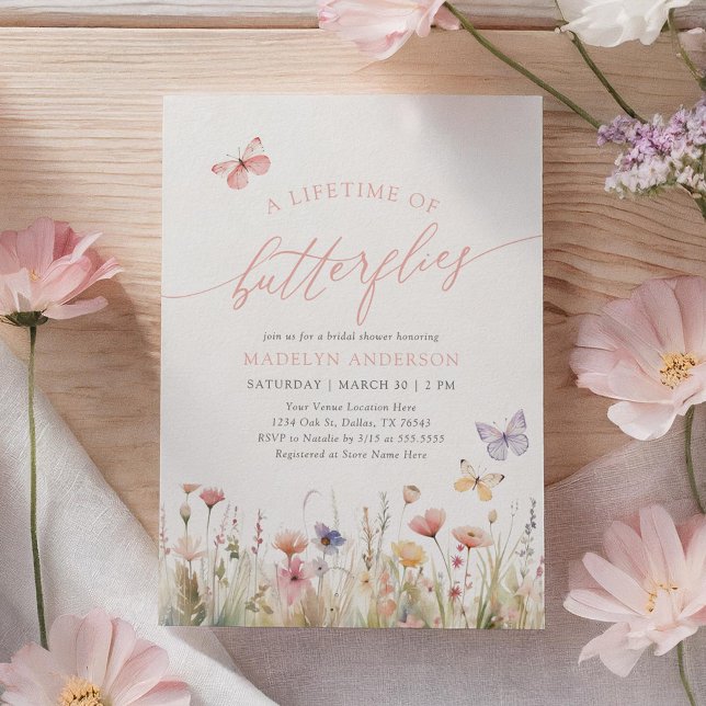 Butterfly Wildflower Bridal Shower Invitation (Creator Uploaded)