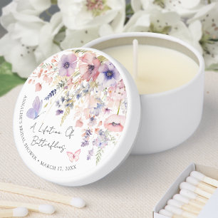 Butterfly Wildflower Bridal Shower Mini Candle Favors