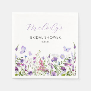 Butterfly Wildflower Bridal Shower Napkins