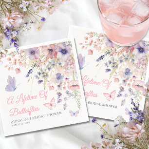 Butterfly Wildflower Bridal Shower Napkins
