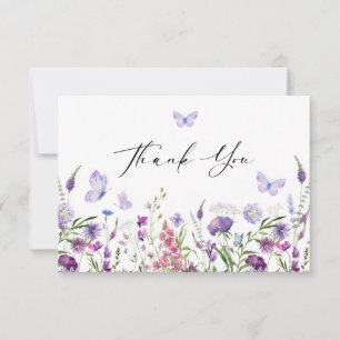 Butterfly Wildflower Bridal Shower Thank You Card