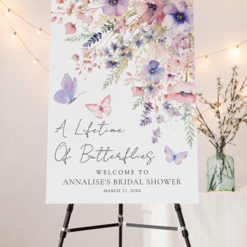 Butterfly Wildflower Bridal Shower Welcome Sign