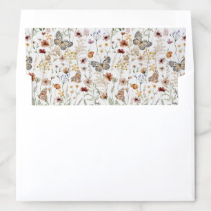 Butterfly Wildflower Envelope Liner Wedding Suite