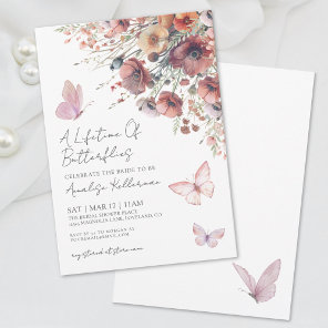 Butterfly Wildflower Fall Bridal Shower Invitation