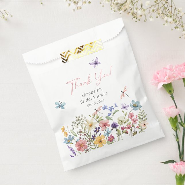 Butterfly Wildflower Garden Bridal Shower Favor Bag (Sealed)