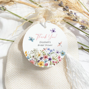 Butterfly Wildflower Garden Bridal Shower Favor Tags