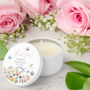 Butterfly Wildflower Garden Bridal Shower Mini Candle Favors
