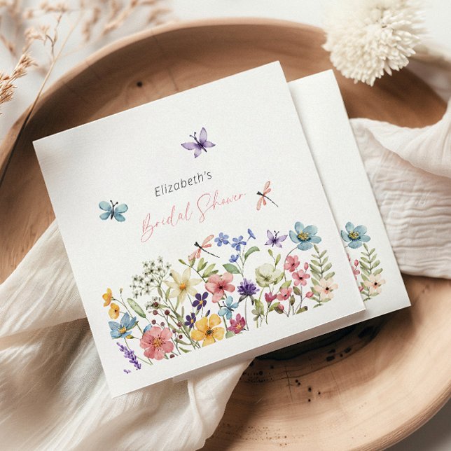 Butterfly Wildflower Garden Bridal Shower Napkins (Creator Uploaded)