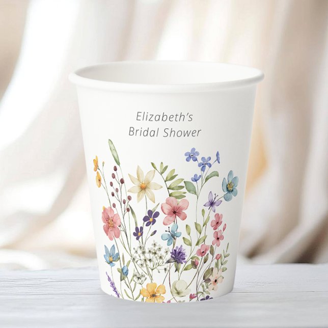 Butterfly Wildflower Garden Bridal Shower Paper Cups (Creator Uploaded)
