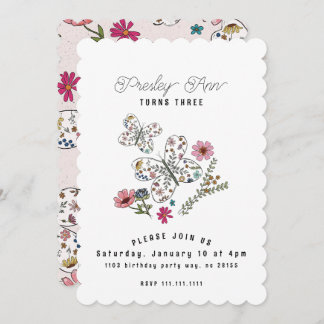 Butterfly Wildflower Invitation
