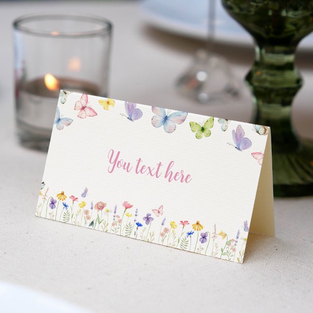 Butterfly Wildflower Place Card Birthday Party (Creator Uploaded)