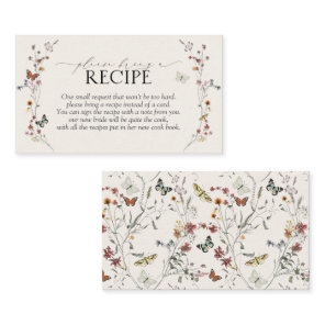 Butterfly Wildflower Please Bring A Recipe Enclosure Card
