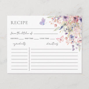 Butterfly Wildflower Recipe Enclosure Card