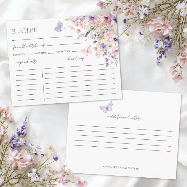 Butterfly Wildflower Recipe Enclosure Card (Butterfly Wildflower Recipe Enclosure Card )
