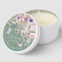 Butterfly Wildflower Sage Green Baby Shower