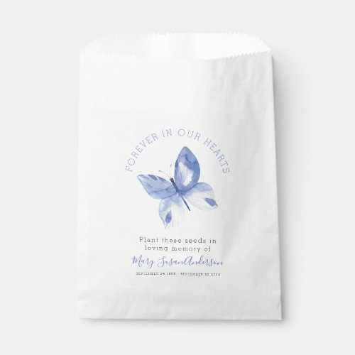 Butterfly Wildflower Seed Memorial Funeral Favor Bag