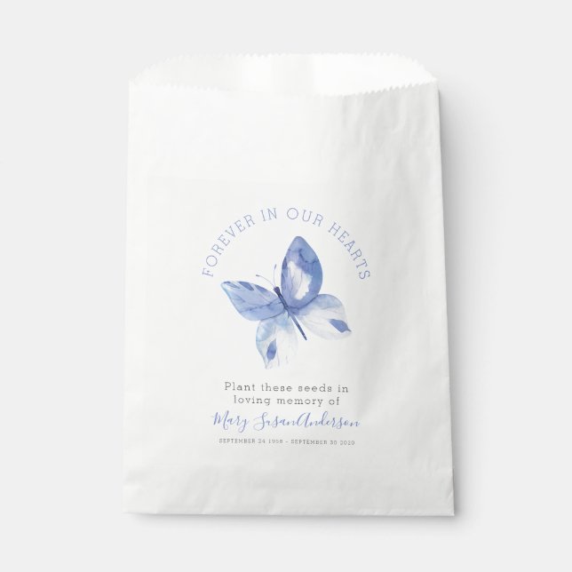 Butterfly Wildflower Seed Memorial Funeral Favor Bag (Front)