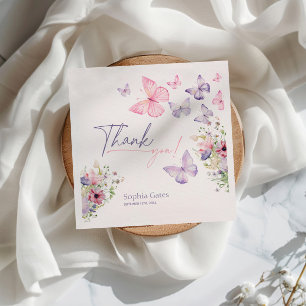 Butterfly Wildflower Thank You  Napkins