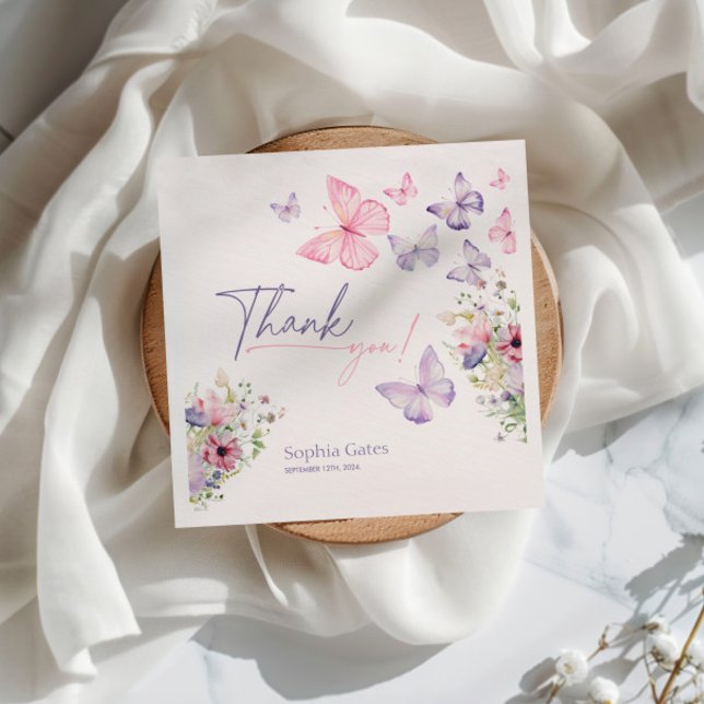 Butterfly Wildflower Thank You  Napkins (Creator Uploaded)