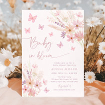 Butterfly Wildflowers Baby in Bloom Baby Shower Invitation