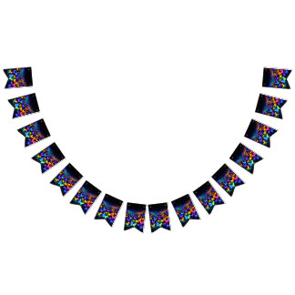 Butterfly wimple in neon colors bunting flags