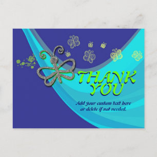 Butterfly Wind Dance Thank You Postcard