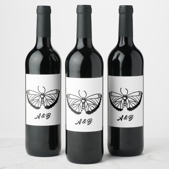 Butterfly Wine Label (Bottles)