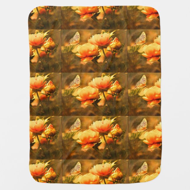 butterfly wing customize girly angel receiving blanket (Front)