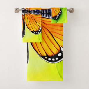 Butterfly Wing Detail Design Bath Towel Set