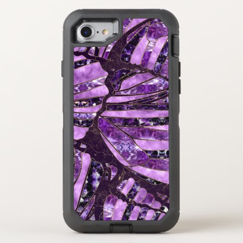 Butterfly wing pattern _ Amethyst and Gold Texture OtterBox Defender iPhone SE87 Case