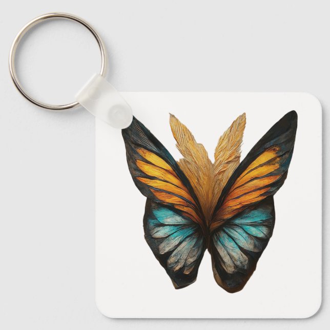  butterfly wing patterns on a light keychain (Front)