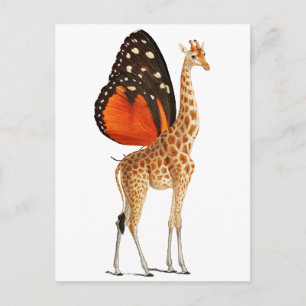 Butterfly winged giraffe postcard