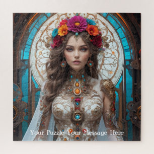 Butterfly winged Muse of the Enchanted Garden Jigsaw Puzzle