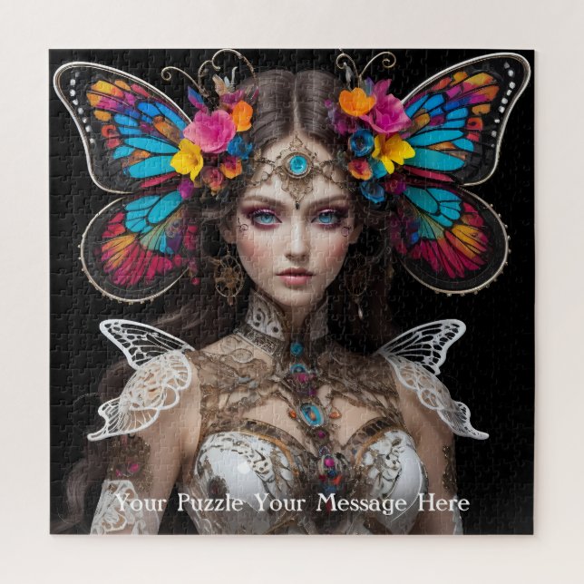 Butterfly winged Muse of the Enchanted Garden Jigsaw Puzzle (Vertical)