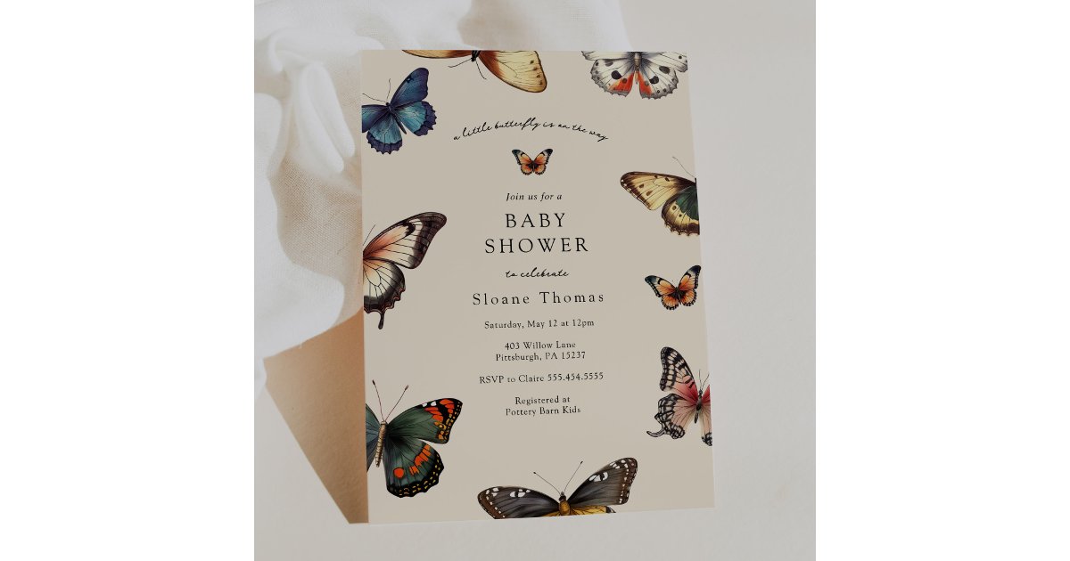 Butterfly Wings Baby Shower Invitation | Zazzle