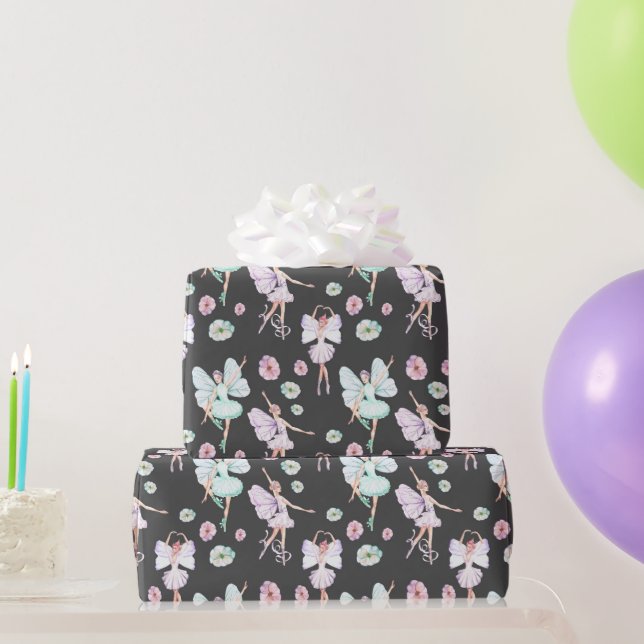 Butterfly Wings Dancing Ballerina Wrapping Paper (Party Gifts)