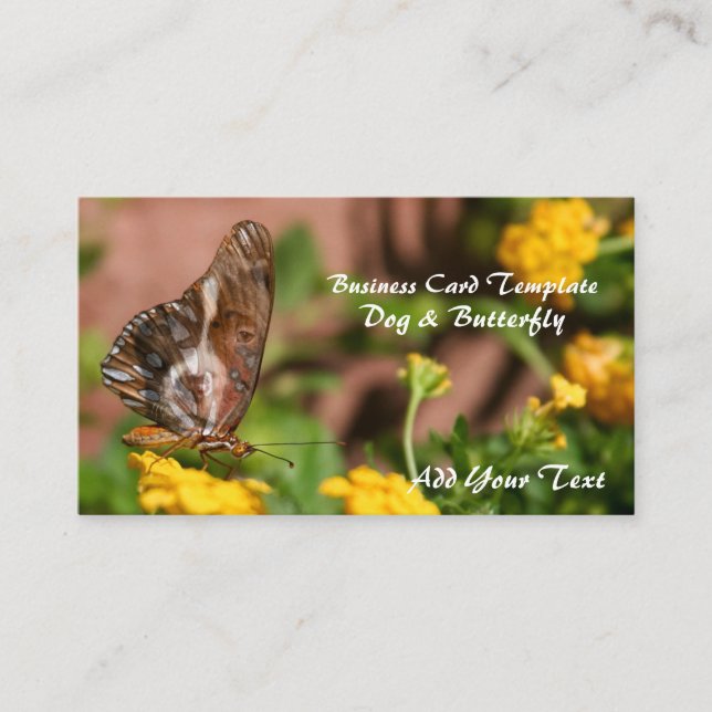 Butterfly Wings - Dogs & Butterfly Business Card (Front)
