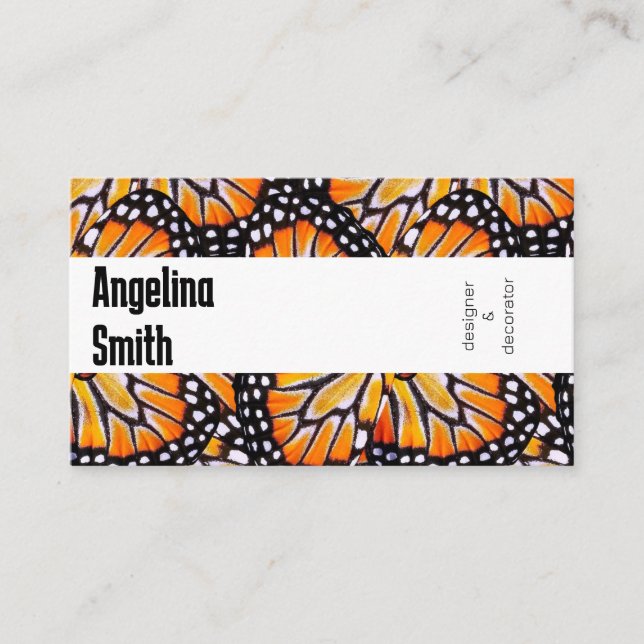 Butterfly wings monarch colorful modern  business card (Front)